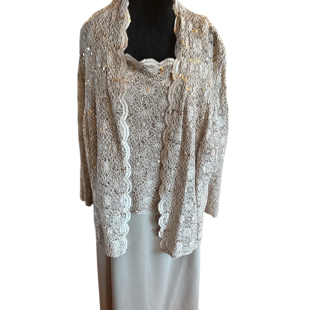 Alex Evenings Gown Taupe Lace 2-piece Set Jacket‎ Dress size 20W